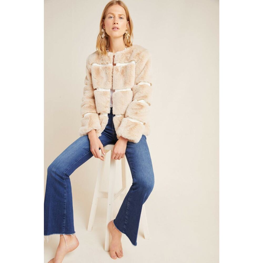 NEW Anthropologie $250 Arielle Faux Fur Jacket By Keepsake Size 4 - Picture 3 of 7